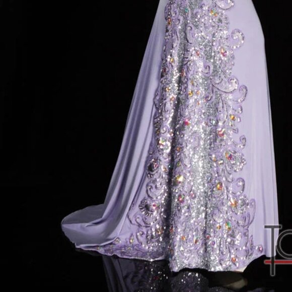 Tony Bowls Evening LILAC 4 LONG GOWN FORMAL PROM PAGEANT DRESS 114504 - Picture 8 of 10